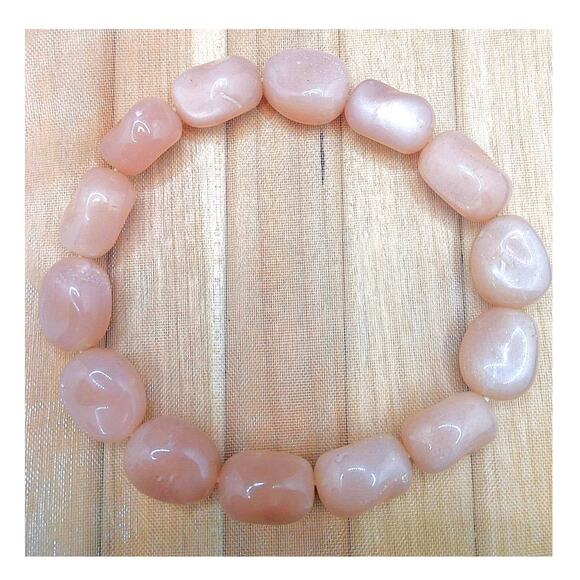 Sunstone Bracelet Gemstone Pebble Nugget 12mm Beaded Handmade Stretch NEW - Picture 4 of 10
